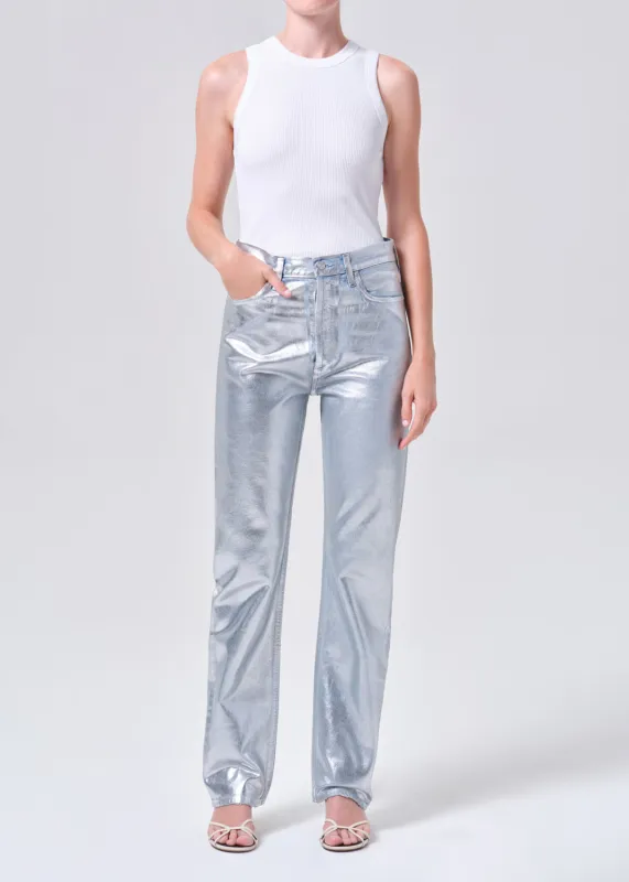 90's Mid Rise Straight 32" in Tin Foil sold by Agolde