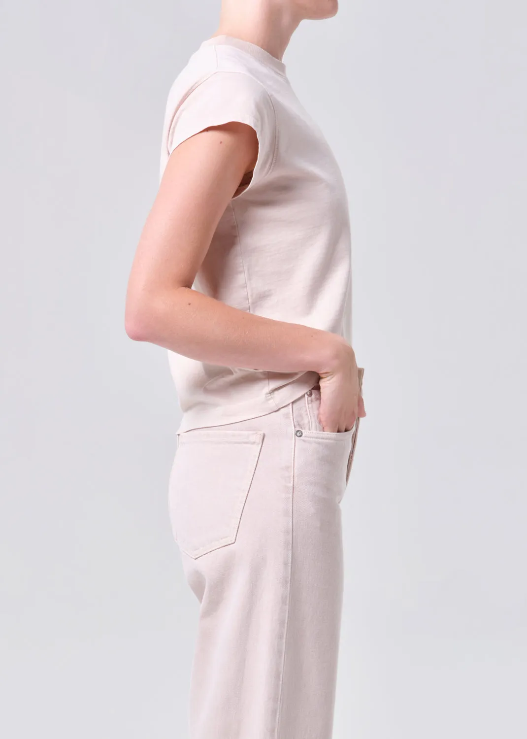 Bryce Cap Sleeve Tee in Foundation sold by Agolde product image thumbnail 3