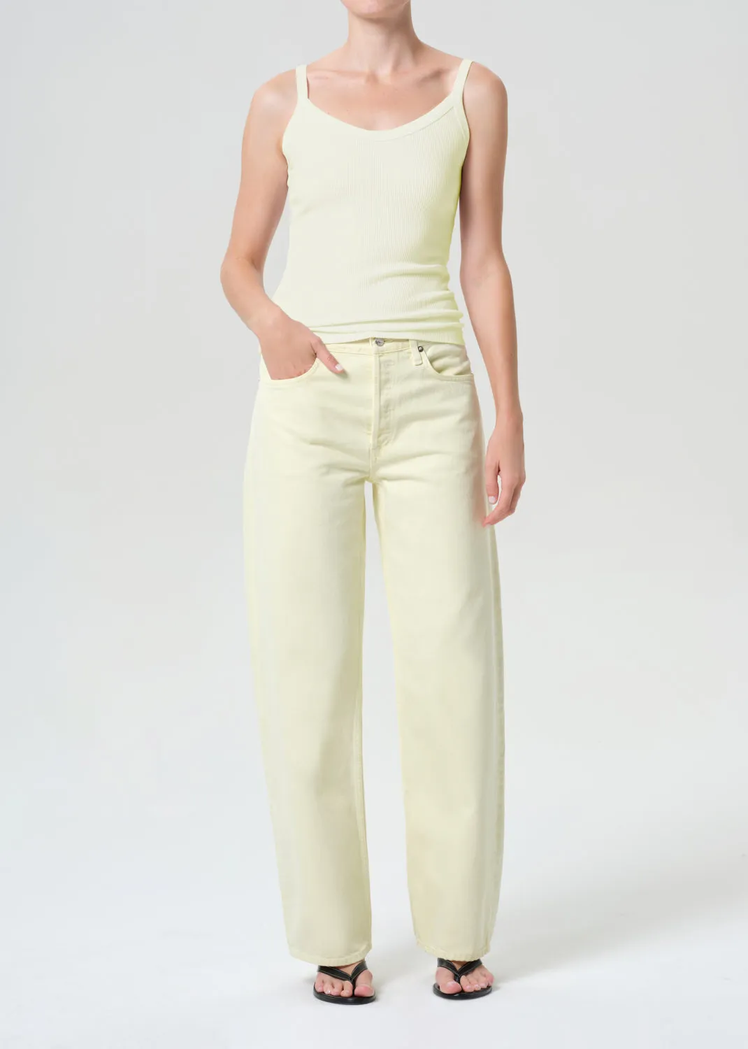 Arc Jean 32" in Lemon Zest sold by Agolde