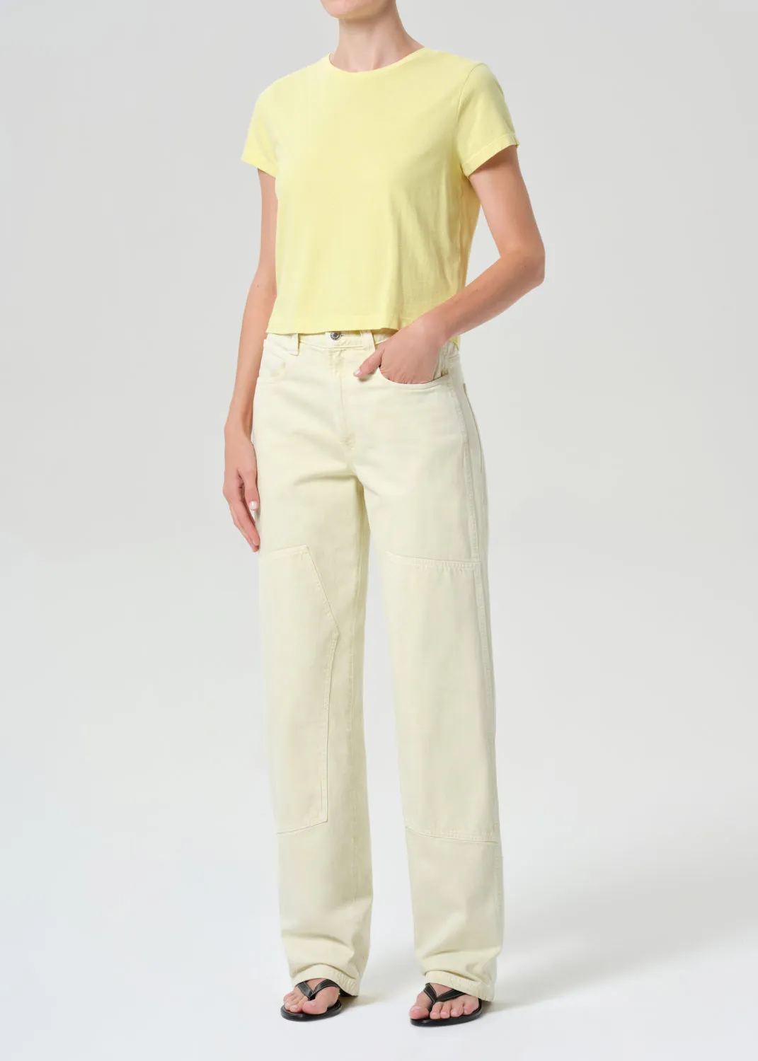 Adine Shrunken Tee in Canary sold by Agolde product image thumbnail 4