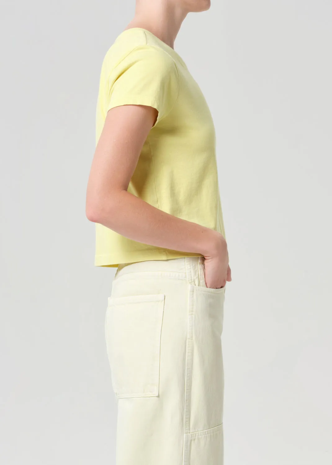 Adine Shrunken Tee in Canary sold by Agolde product image thumbnail 3