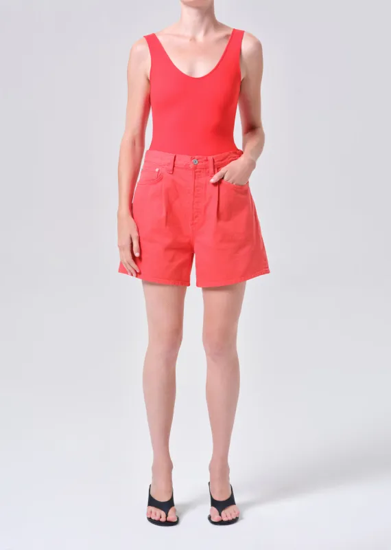 Rhoda Pleated A-Line Short in Carnival made by Agolde