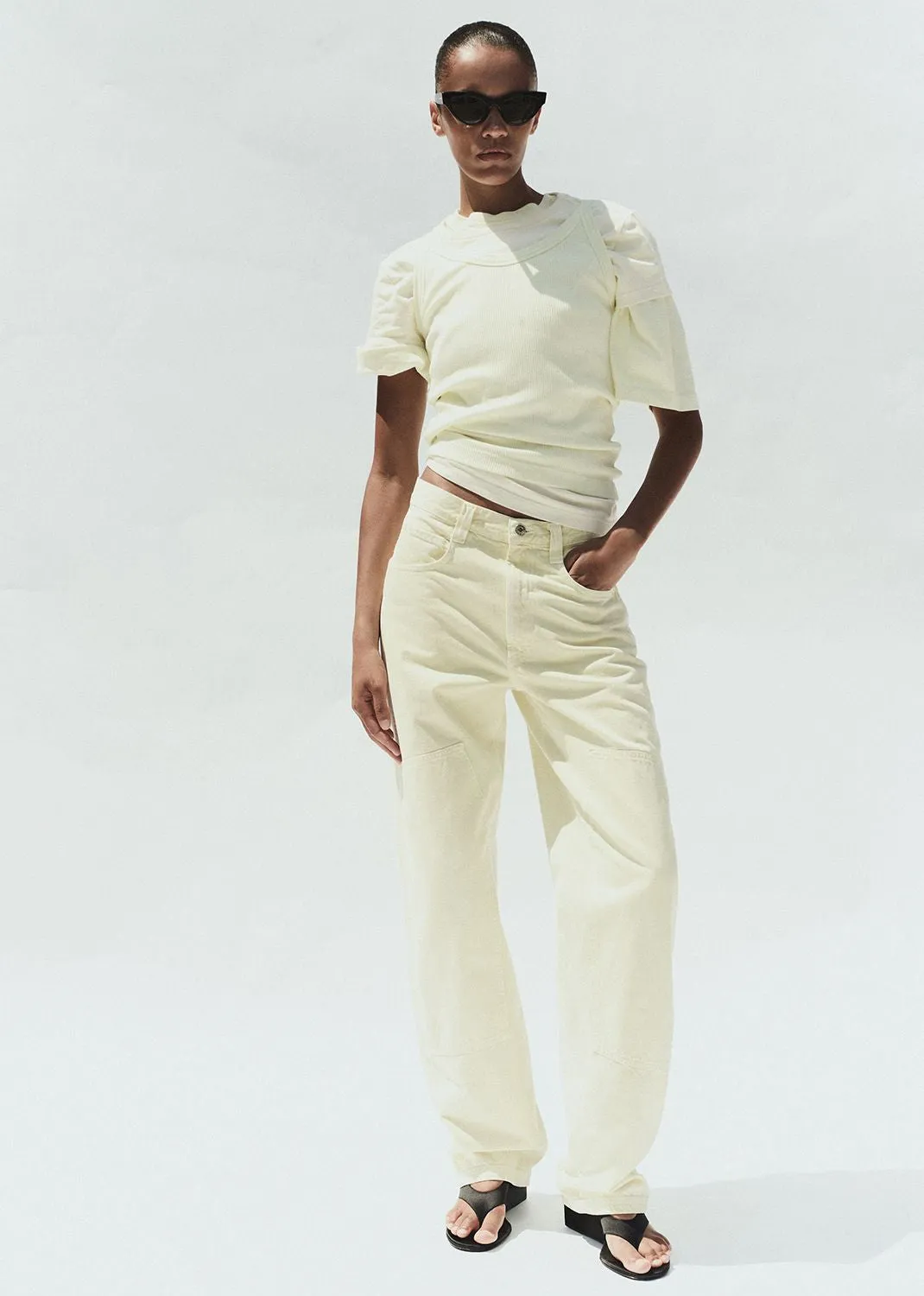 Laria Pieced Jean in Lemon Zest sold by Agolde product image thumbnail 2