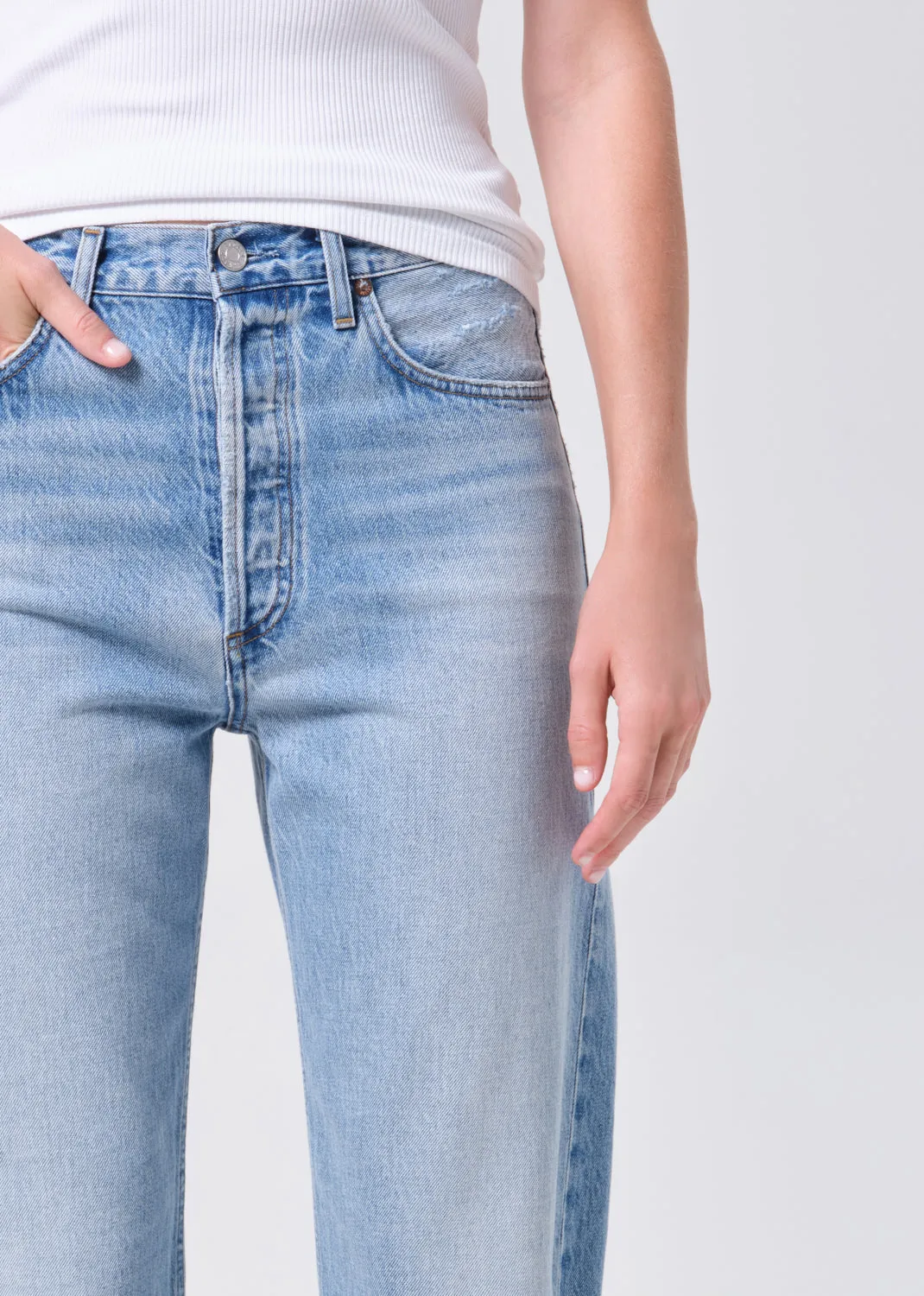 90's Mid Rise Straight 32" (Weightless) in Stream sold by Agolde product image thumbnail 5