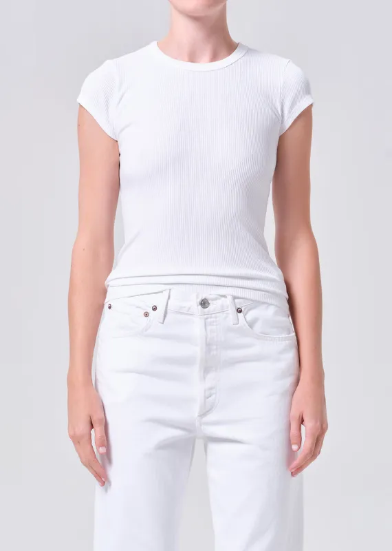 Edison Tee in White made by Agolde