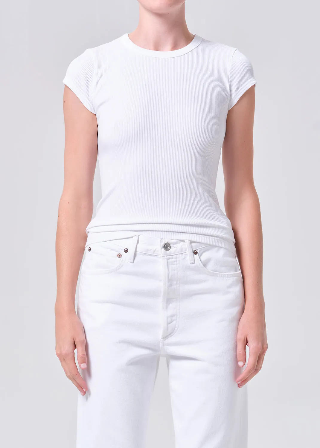 Edison Tee in White sold by Agolde