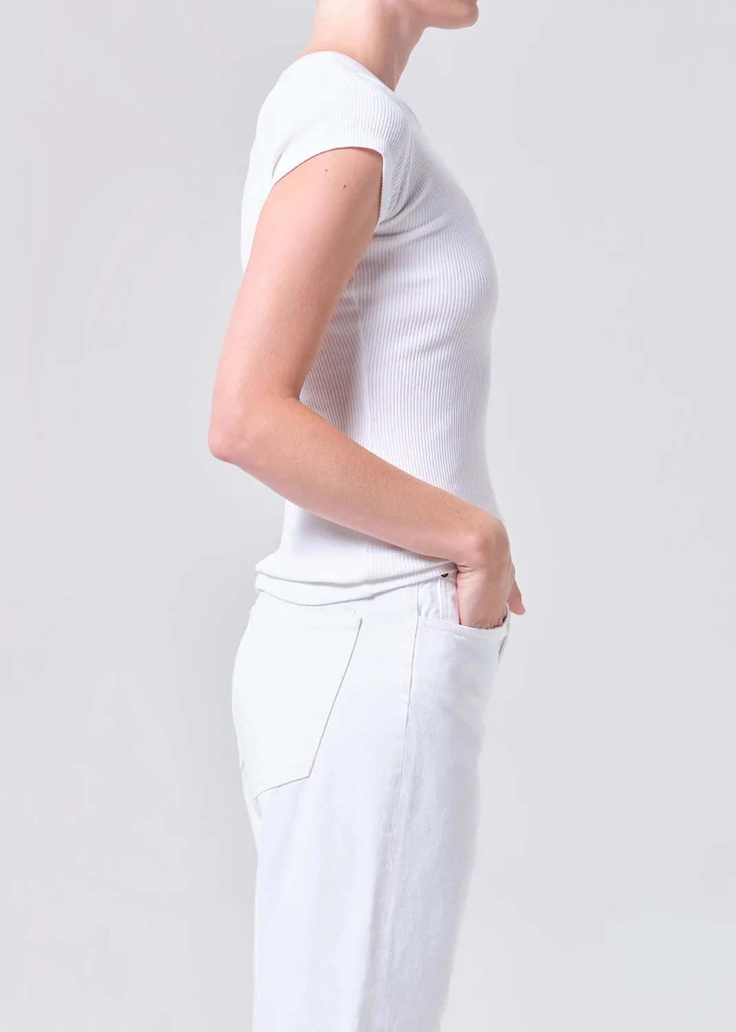 Edison Tee in White sold by Agolde product image thumbnail 3