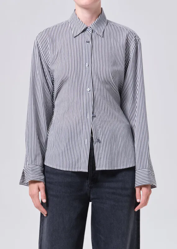 Theo Shirt in Solene Stripe made by Agolde