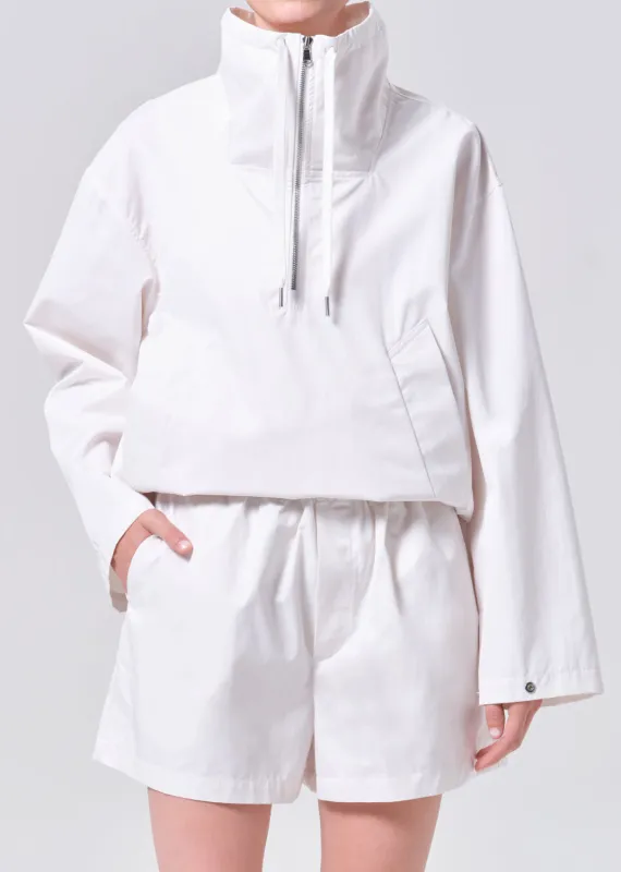 Lydia Nylon Popover Anorak in Chalk White made by Agolde