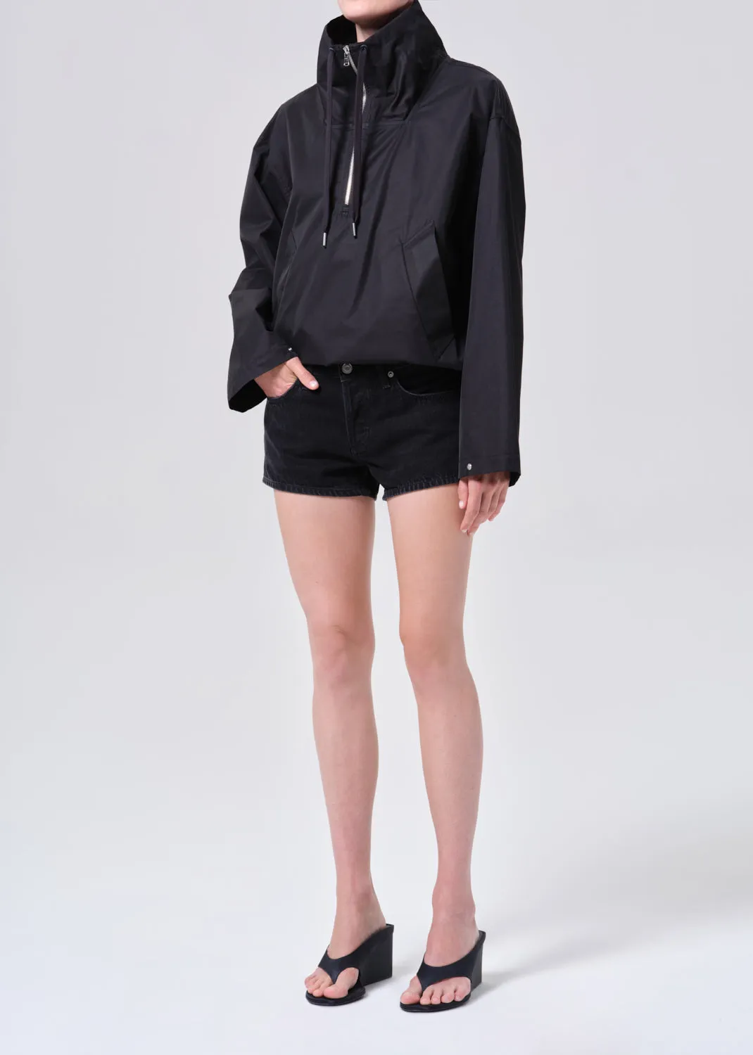 Lydia Nylon Popover Anorak in Black sold by Agolde product image thumbnail 4