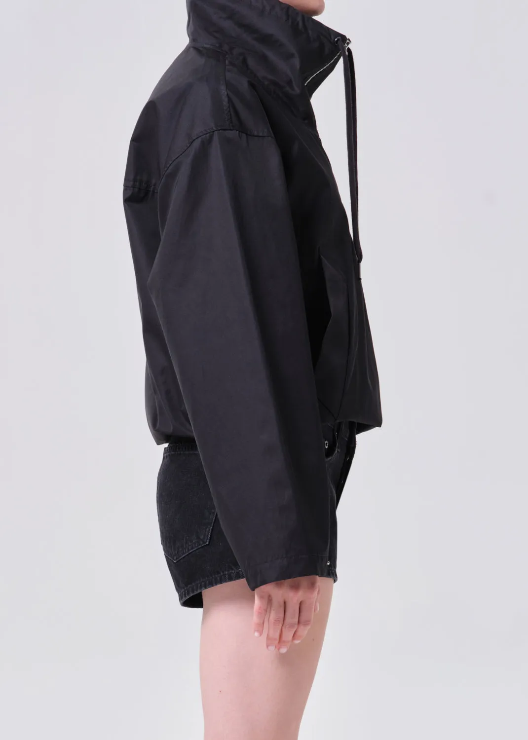 Lydia Nylon Popover Anorak in Black sold by Agolde product image thumbnail 3