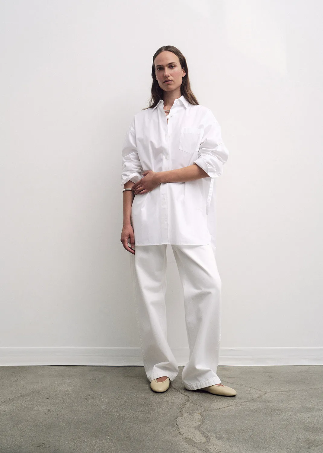 AGOLDE X MARIA MCMANUS Trouser Wide Leg Jean in White Cotton sold by Agolde product image thumbnail 2