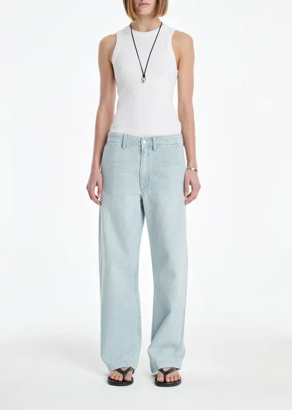 AGOLDE x MARIA MCMANUS Trouser Wide Leg Jean in Washed Pale Indigo made by Agolde