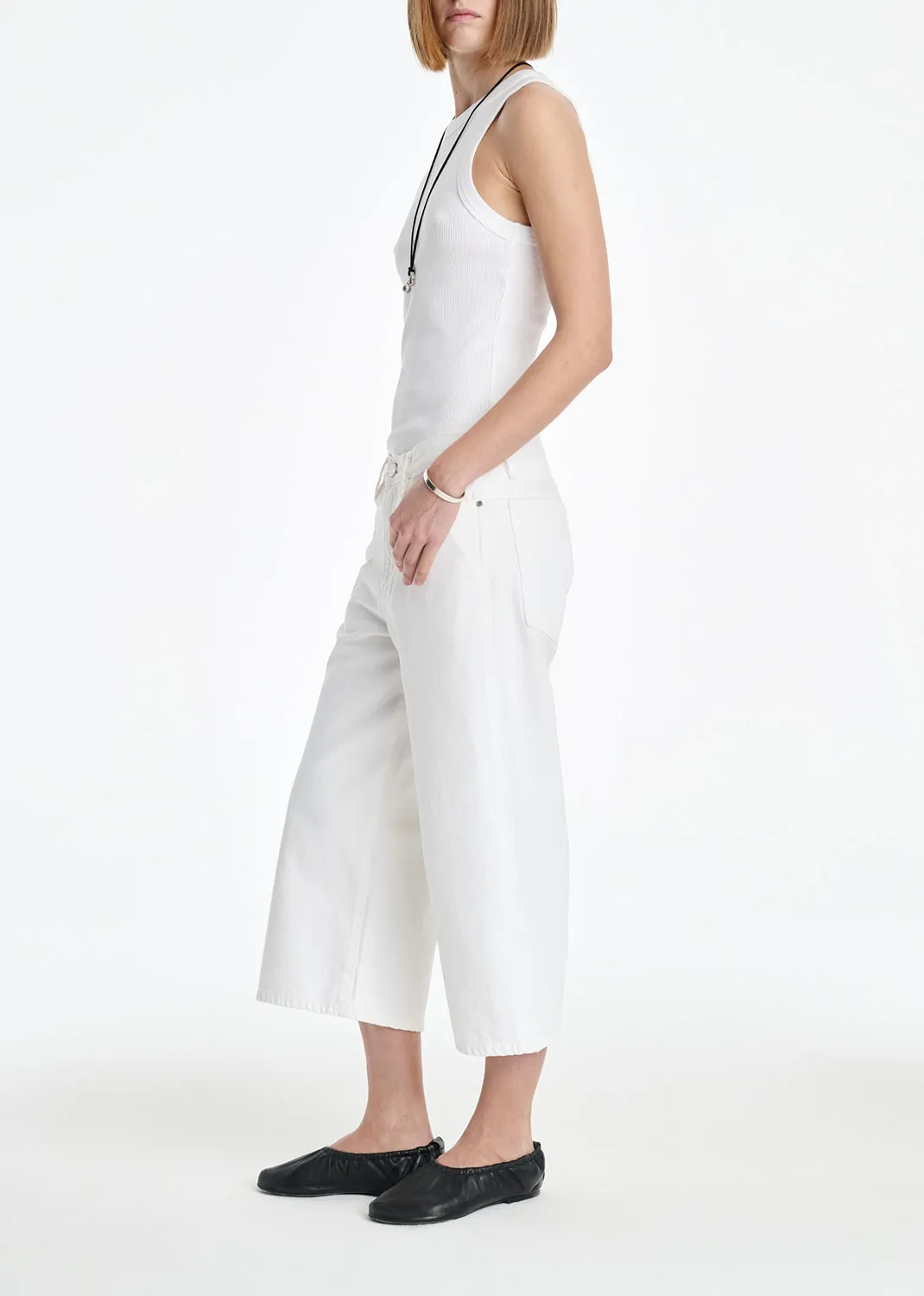 AGOLDE x MARIA MCMANUS Skater Short in White Cotton sold by Agolde product image thumbnail 3
