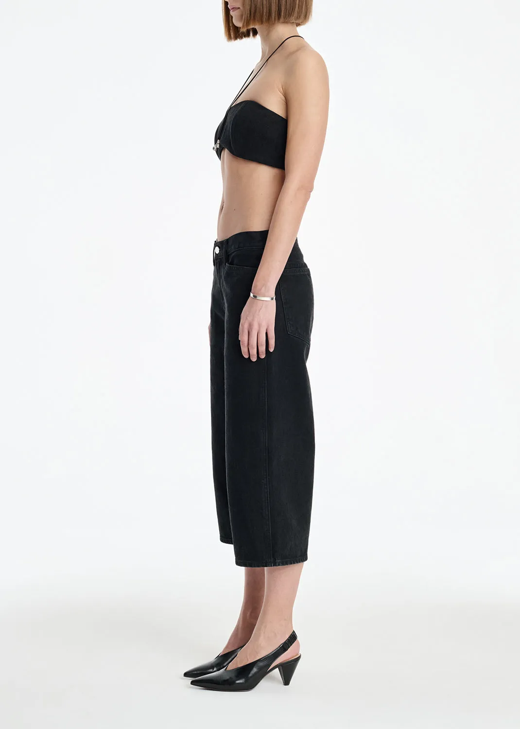 AGOLDE x MARIA MCMANUS Denim Bra in Washed Black sold by Agolde product image thumbnail 3