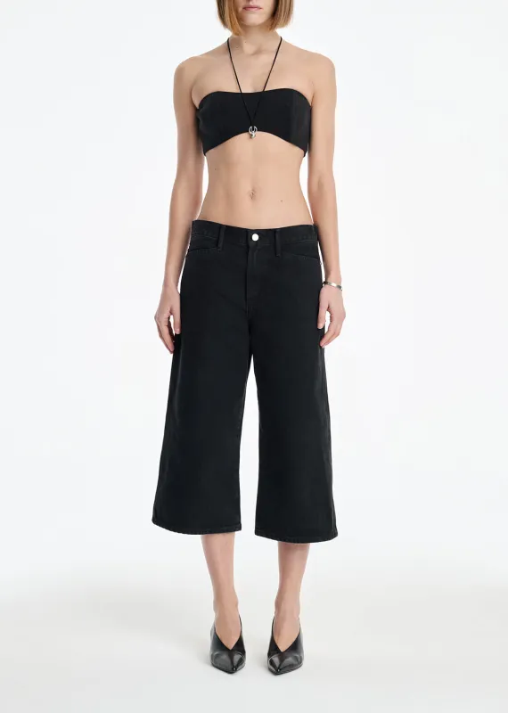 AGOLDE x MARIA MCMANUS Denim Bra in Washed Black made by Agolde