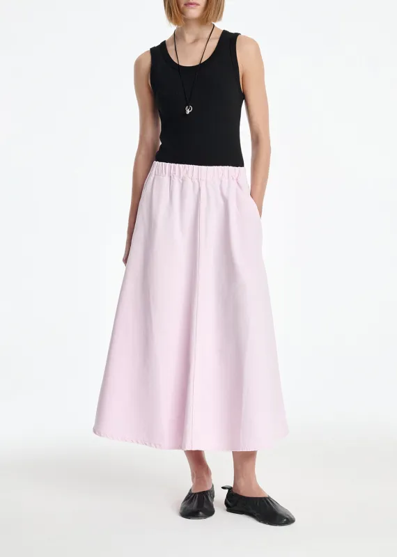 AGOLDE x MARIA MCMANUS Circle Skirt (Flyweight) in Stone Wash Powder Pink sold by Agolde