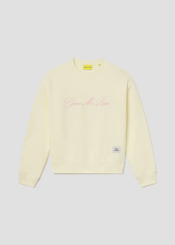 AGOLDE x Tupac Crewneck Sweatshirt in Pale Yellow made by Agolde