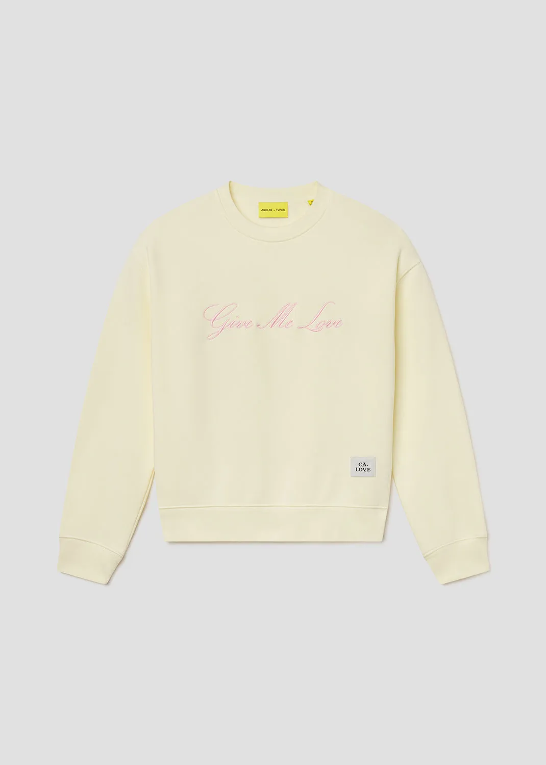 AGOLDE x Tupac Crewneck Sweatshirt in Pale Yellow sold by Agolde