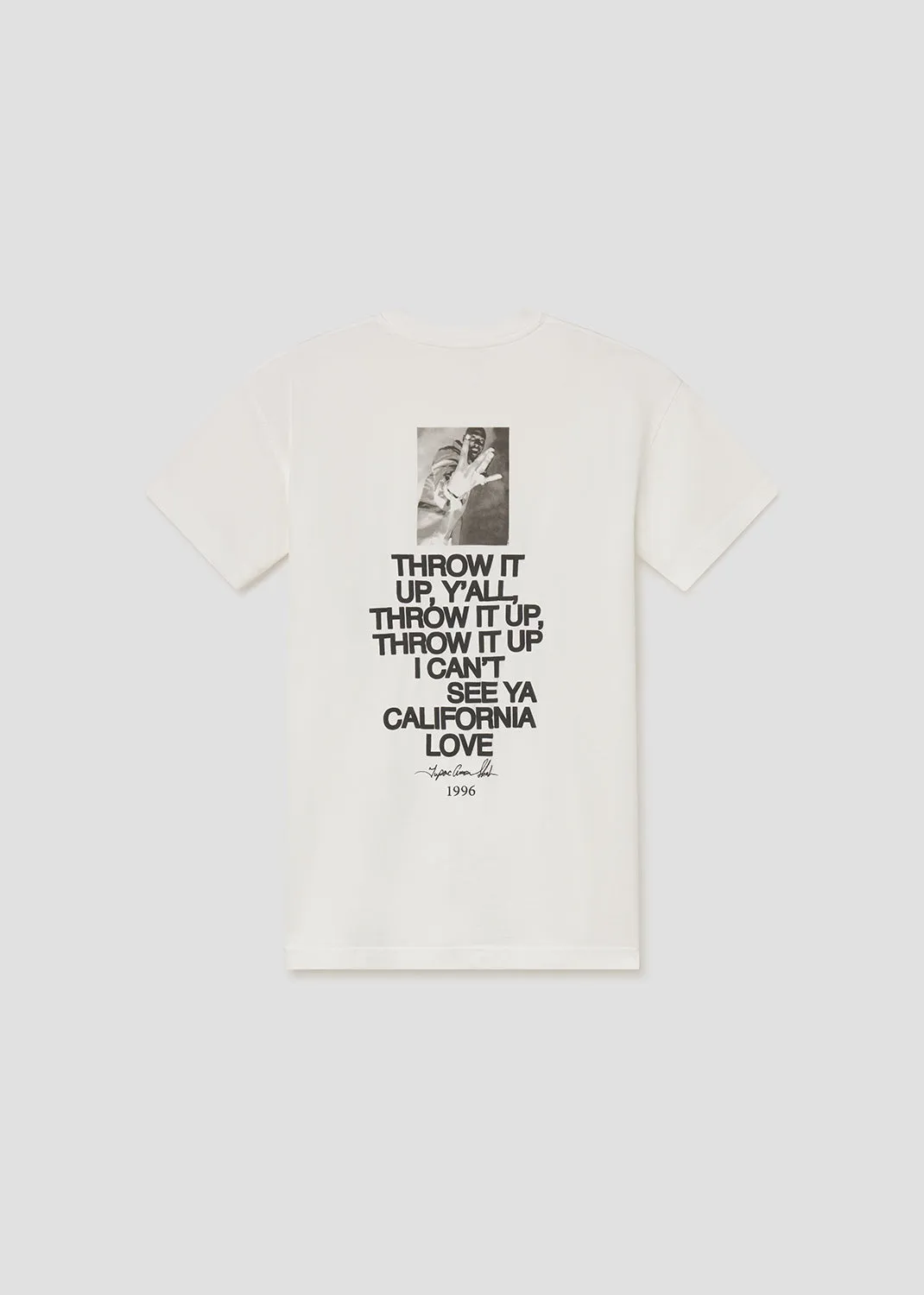 AGOLDE x Tupac Throw It Up Short Sleeve Tee in Soft White sold by Agolde