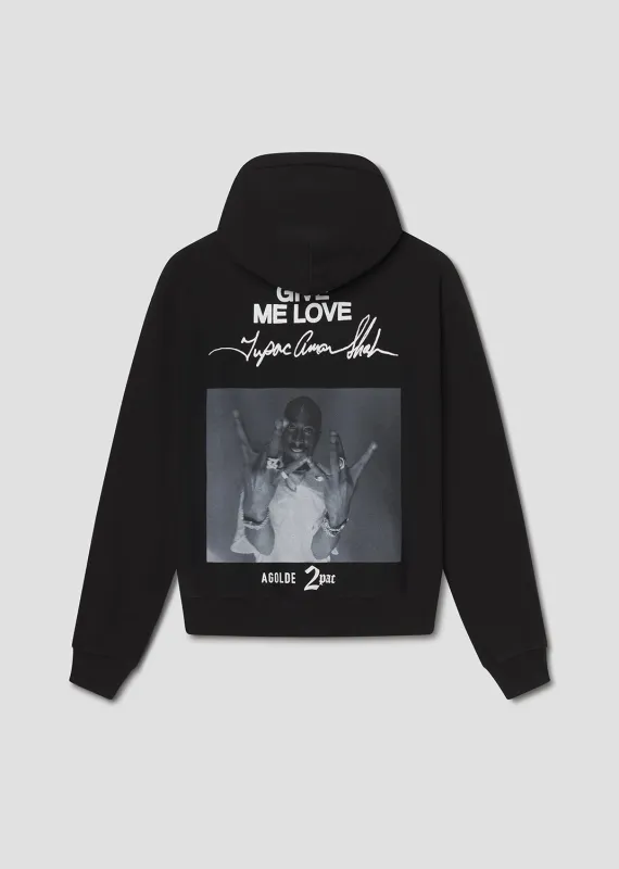 AGOLDE x Tupac Double West Hoodie in Black made by Agolde