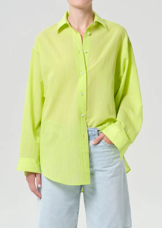 Sona Shirt in Fontana Stripe/Chartreuse sold by Agolde