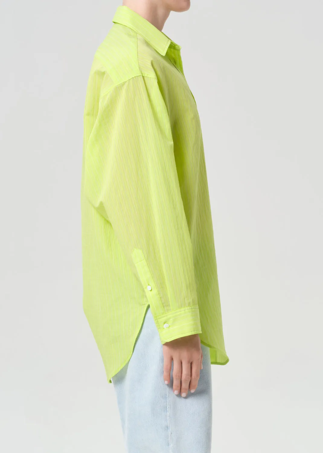 Sona Shirt in Fontana Stripe/Chartreuse sold by Agolde product image thumbnail 3