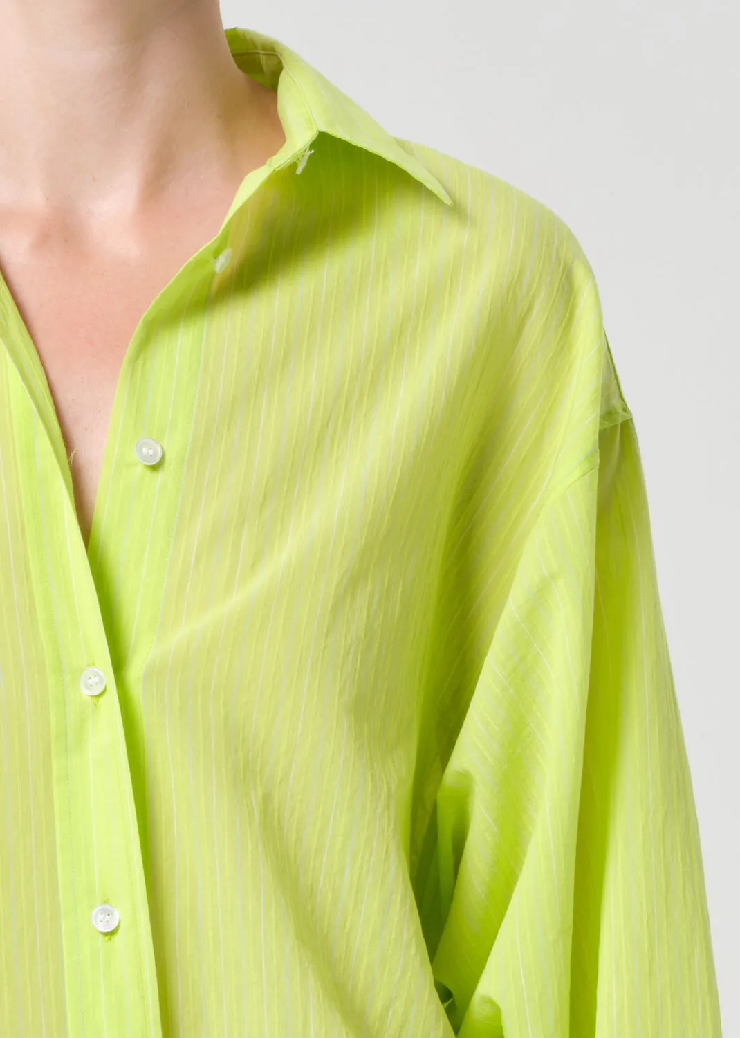 Sona Shirt in Fontana Stripe/Chartreuse sold by Agolde product image thumbnail 5