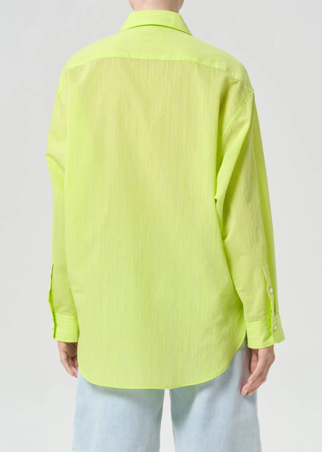 Sona Shirt in Fontana Stripe/Chartreuse sold by Agolde product image thumbnail 2