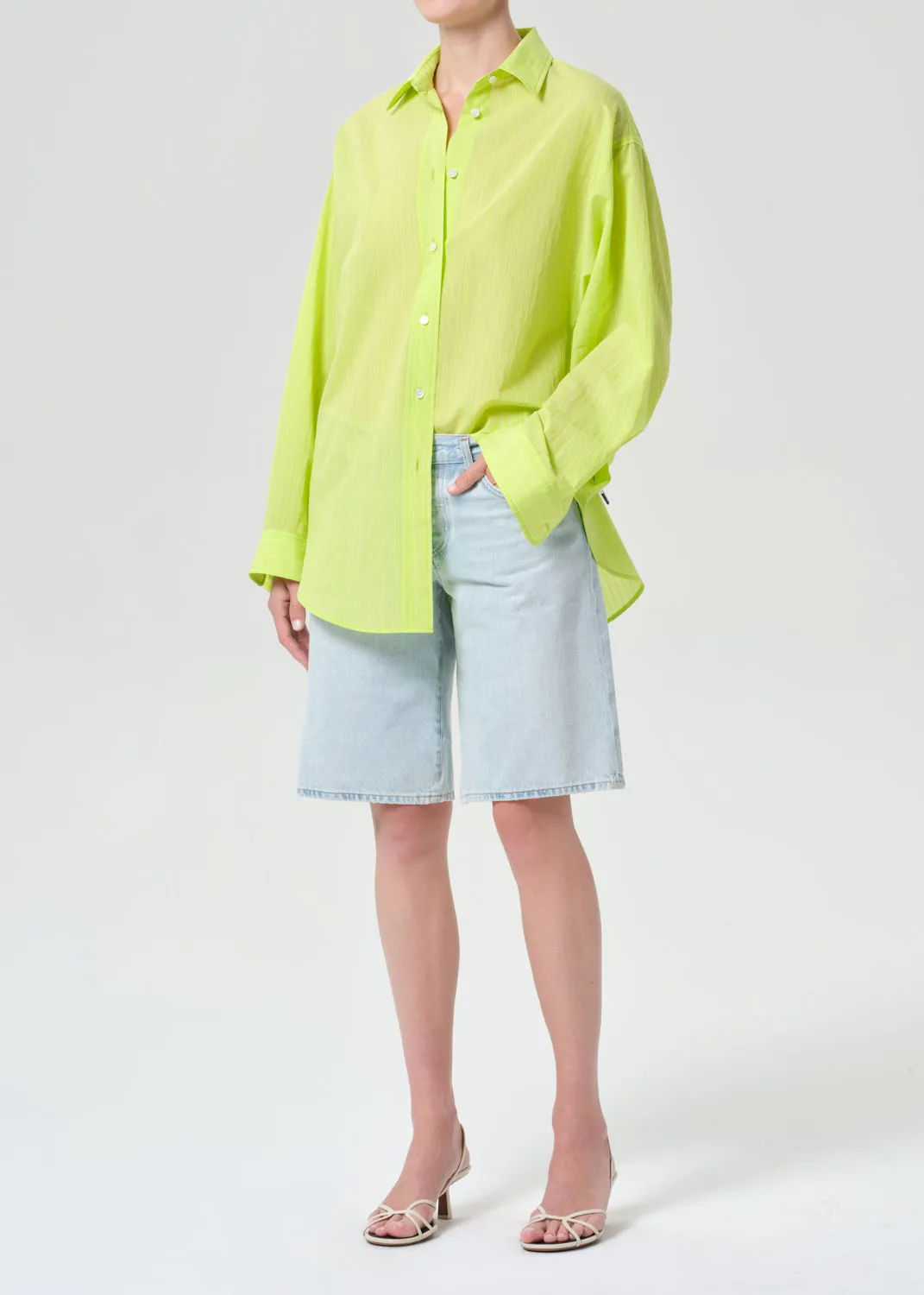 Sona Shirt in Fontana Stripe/Chartreuse sold by Agolde product image thumbnail 4