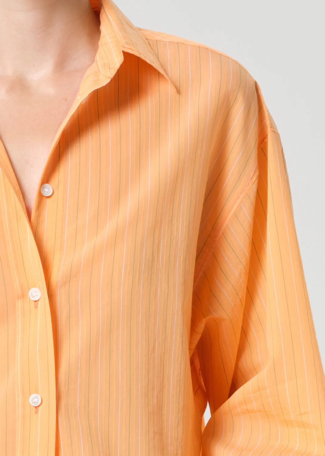 Sona Shirt in Fontana Stripe/Orange Soda sold by Agolde product image thumbnail 5
