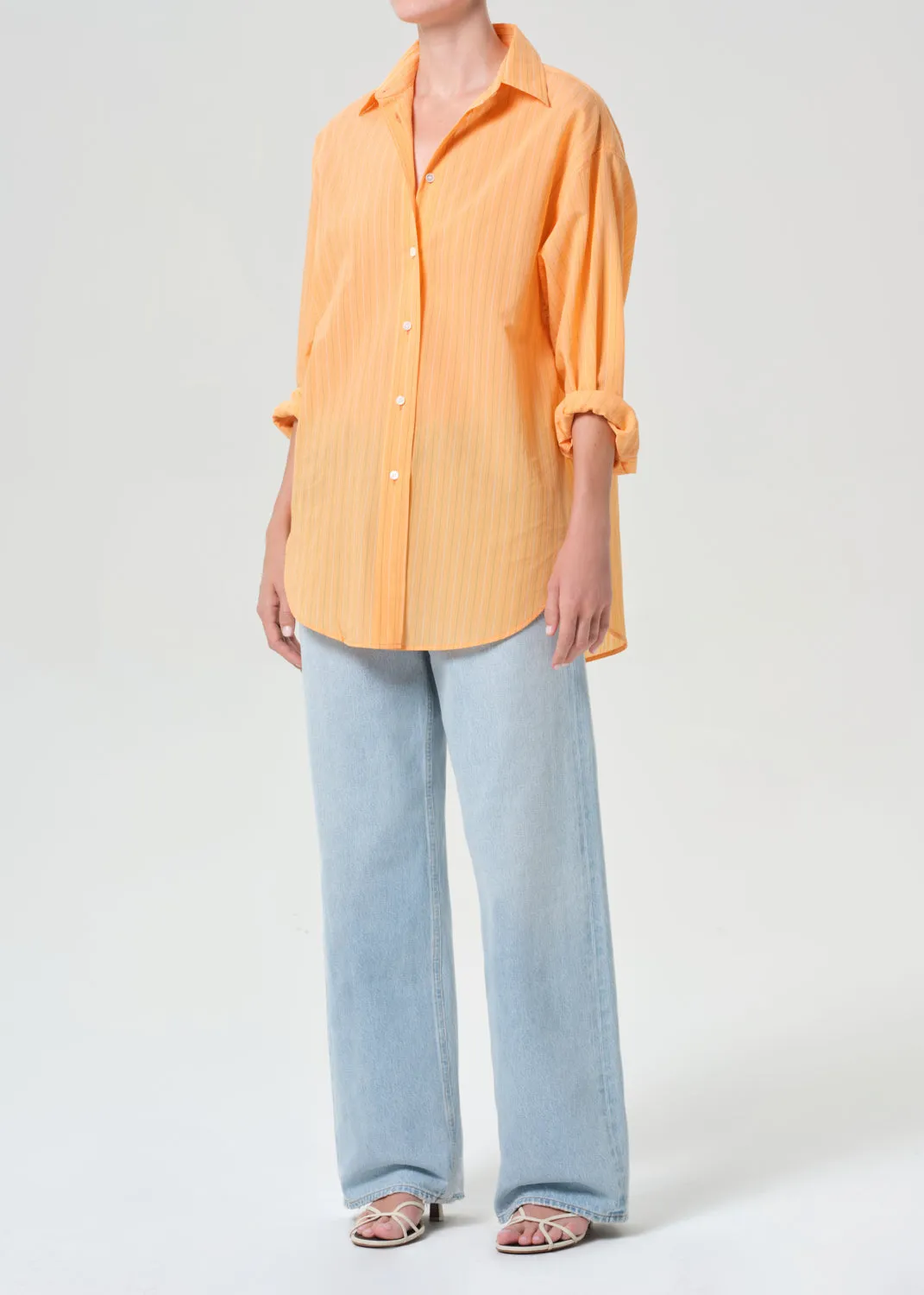 Sona Shirt in Fontana Stripe/Orange Soda sold by Agolde product image thumbnail 4