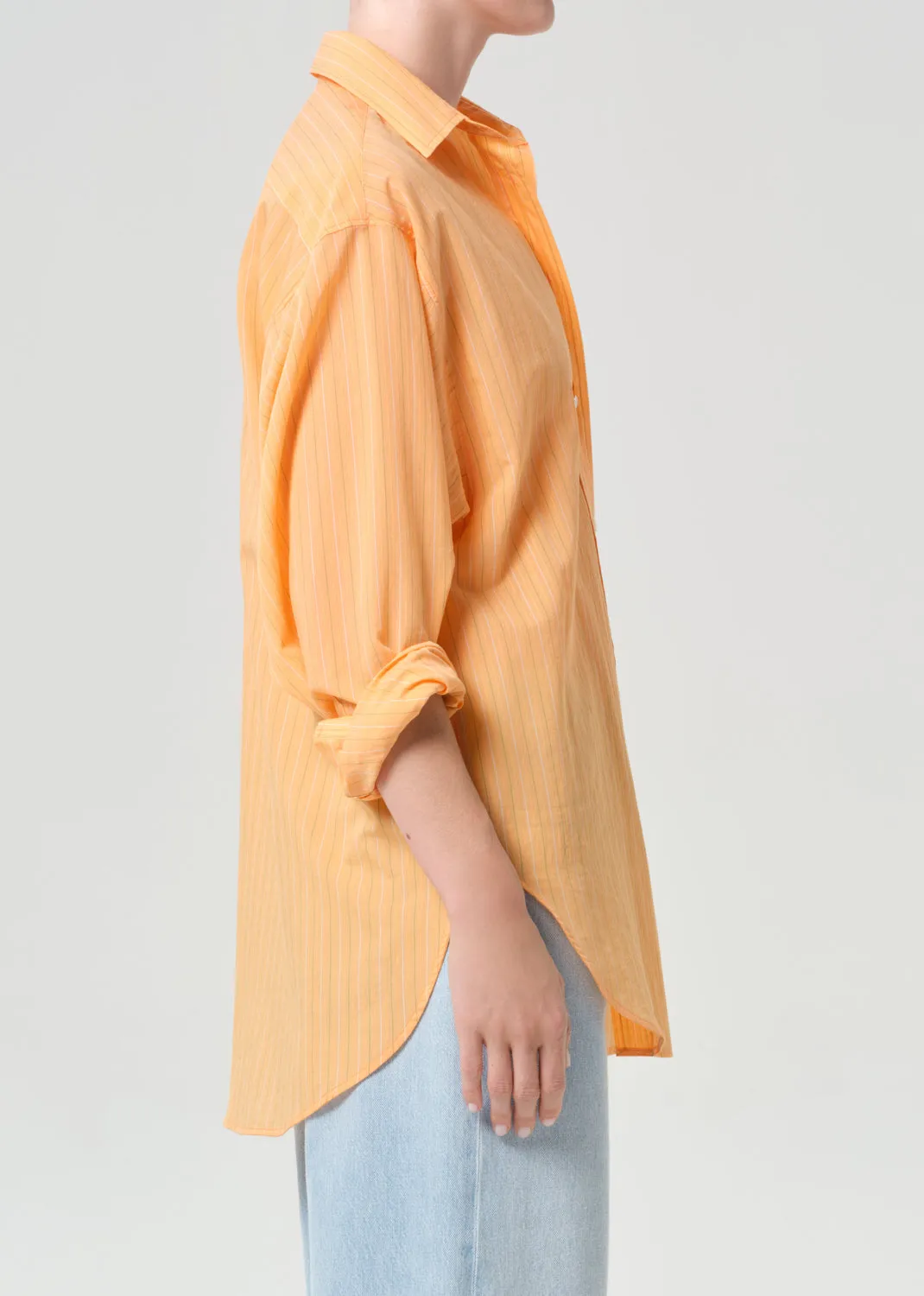 Sona Shirt in Fontana Stripe/Orange Soda sold by Agolde product image thumbnail 3