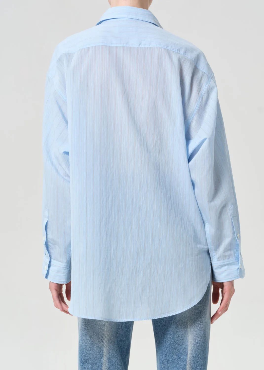 Sona Shirt in Fontana Stripe/Powder Blue sold by Agolde product image thumbnail 2