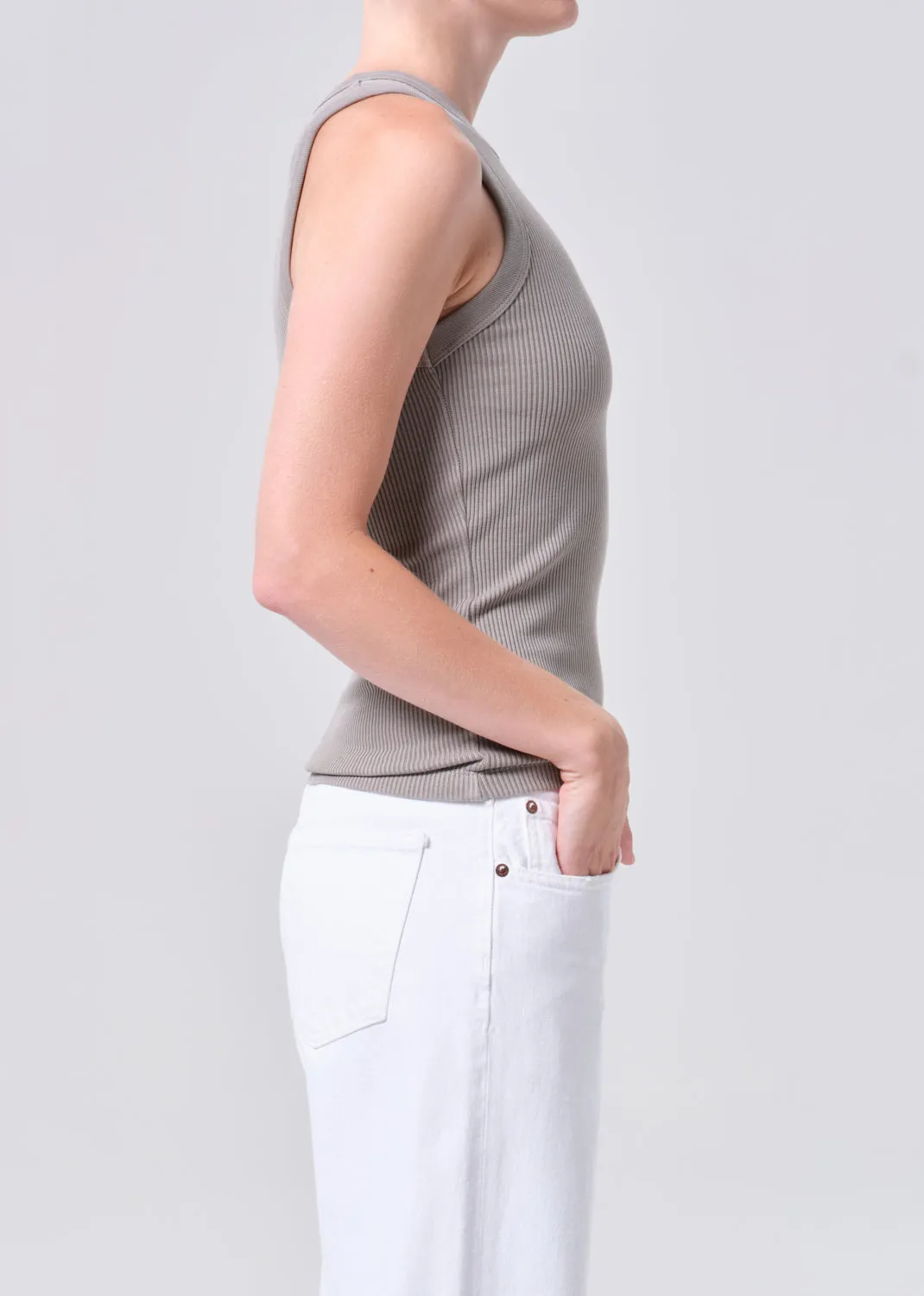 Leigh Tank in Drab sold by Agolde product image thumbnail 3