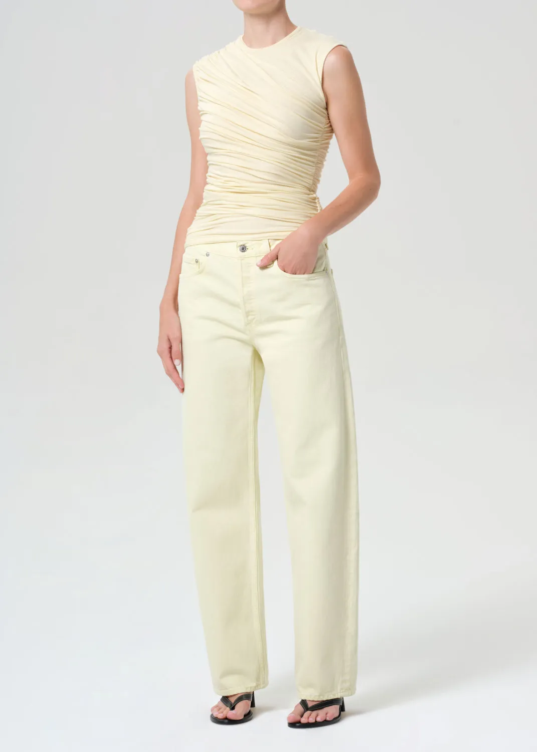Ester Twist Tank in Lemon Drop sold by Agolde product image thumbnail 4