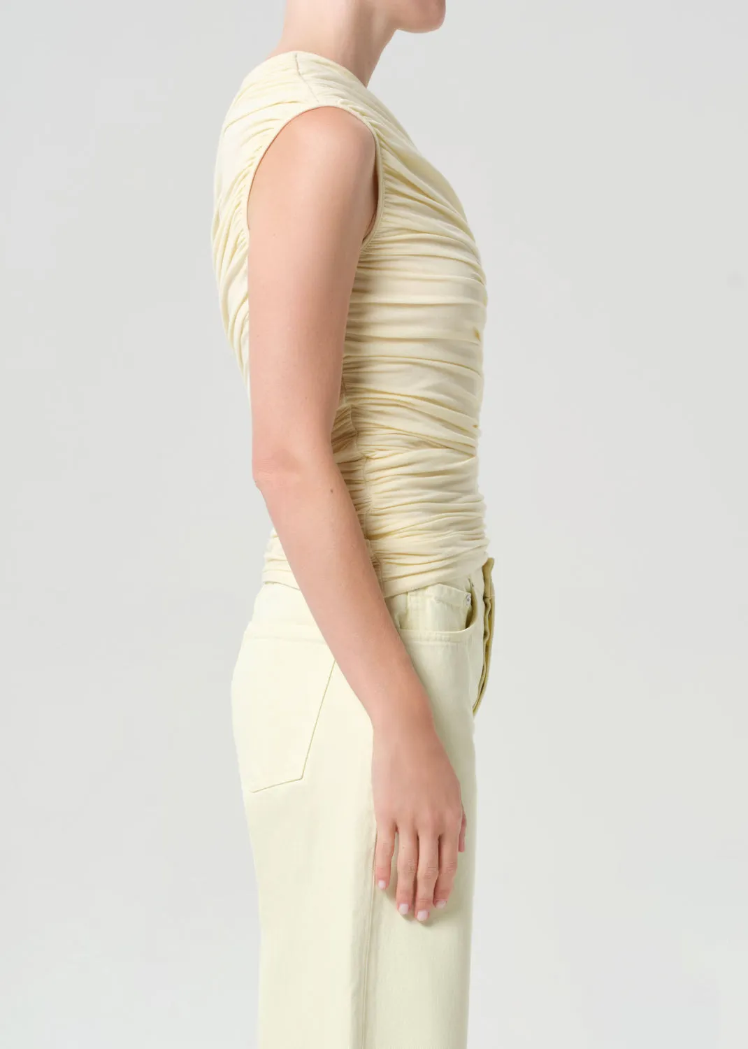 Ester Twist Tank in Lemon Drop sold by Agolde product image thumbnail 3