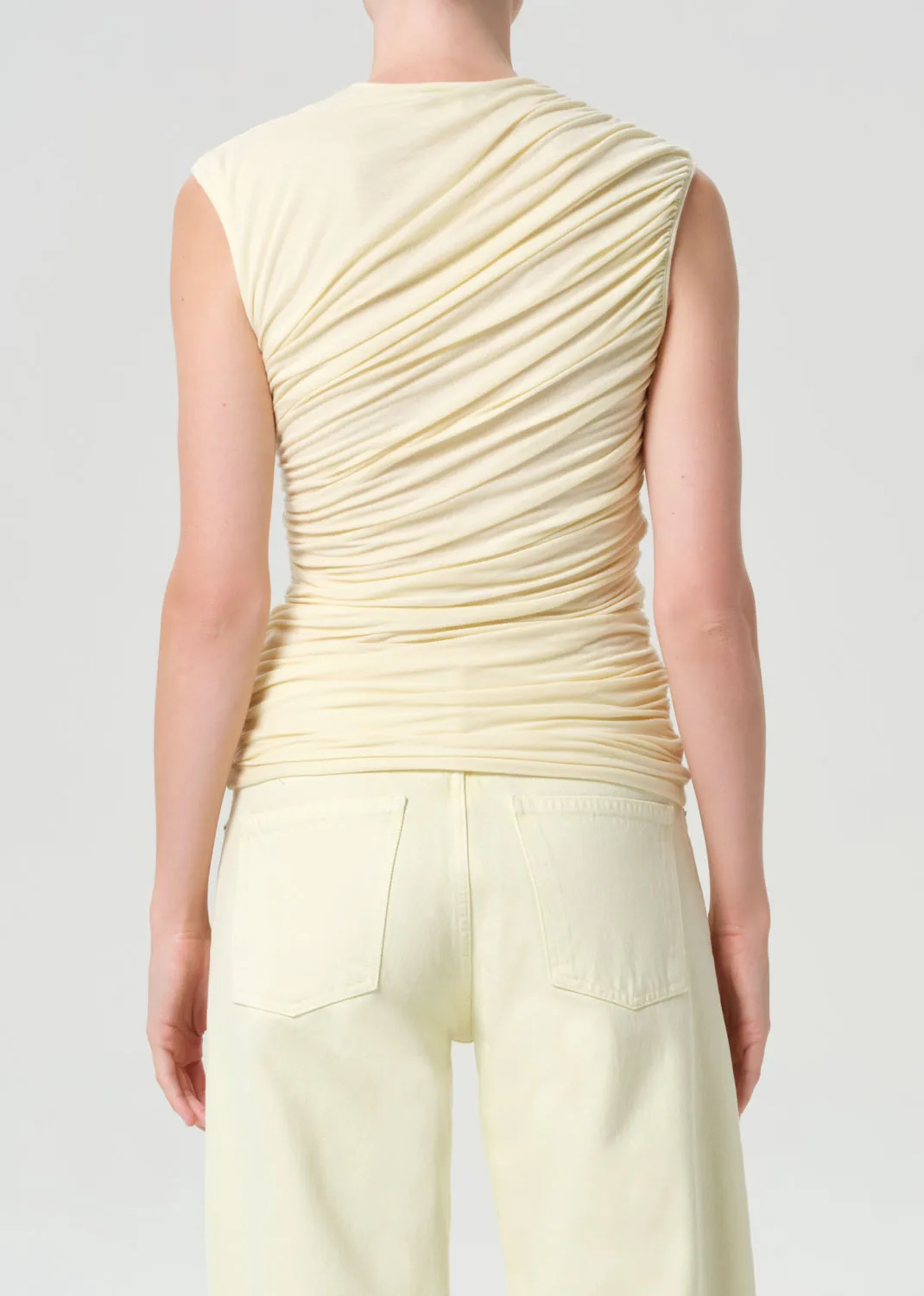 Ester Twist Tank in Lemon Drop sold by Agolde product image thumbnail 2
