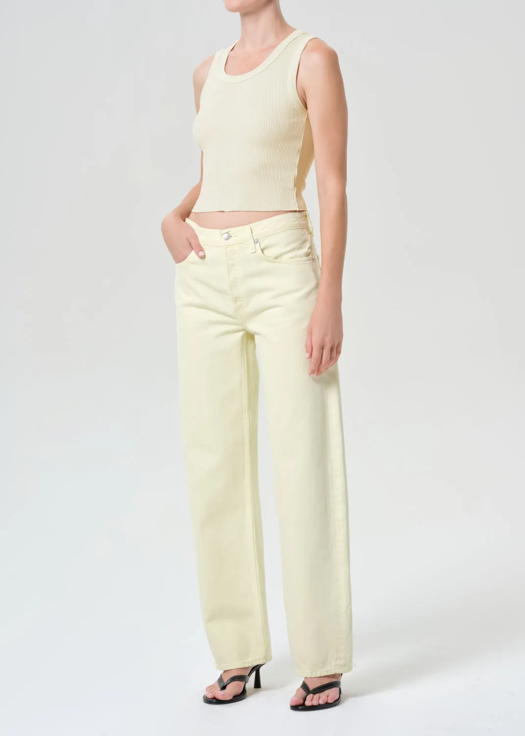 Shrunken Poppy Tank in Lemon Drop sold by Agolde product image thumbnail 4