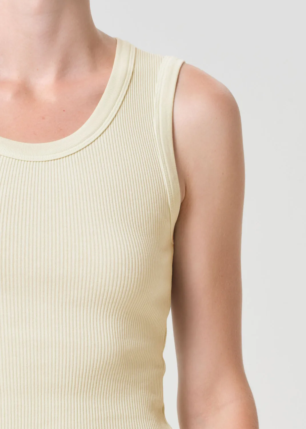Shrunken Poppy Tank in Lemon Drop sold by Agolde product image thumbnail 5