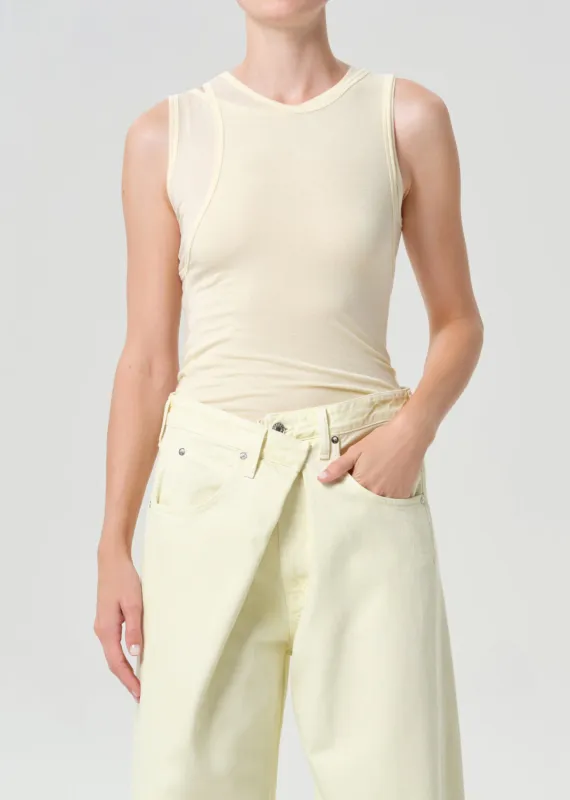 Finch Tank in Lemon Drop made by Agolde