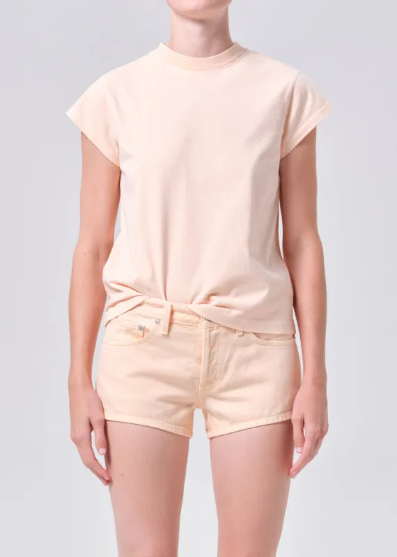 Bryce Cap Sleeve Tee in Sun Filter made by Agolde