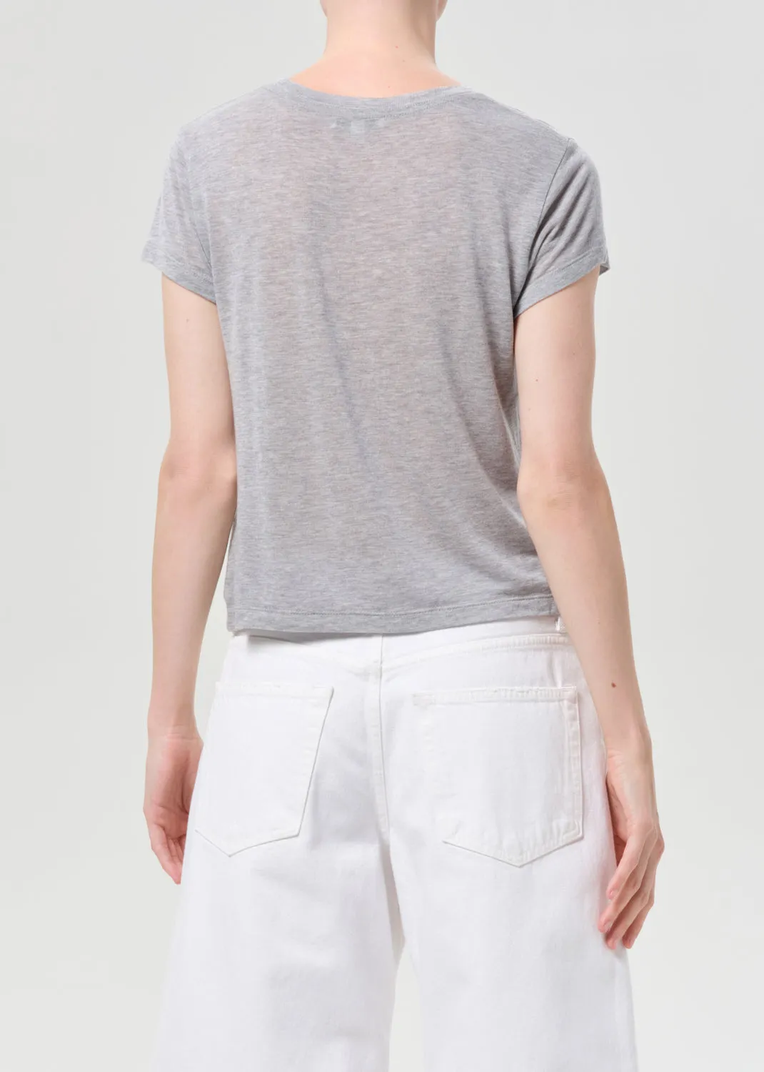 Adine Shrunken Tee in Grey Heather sold by Agolde product image thumbnail 2