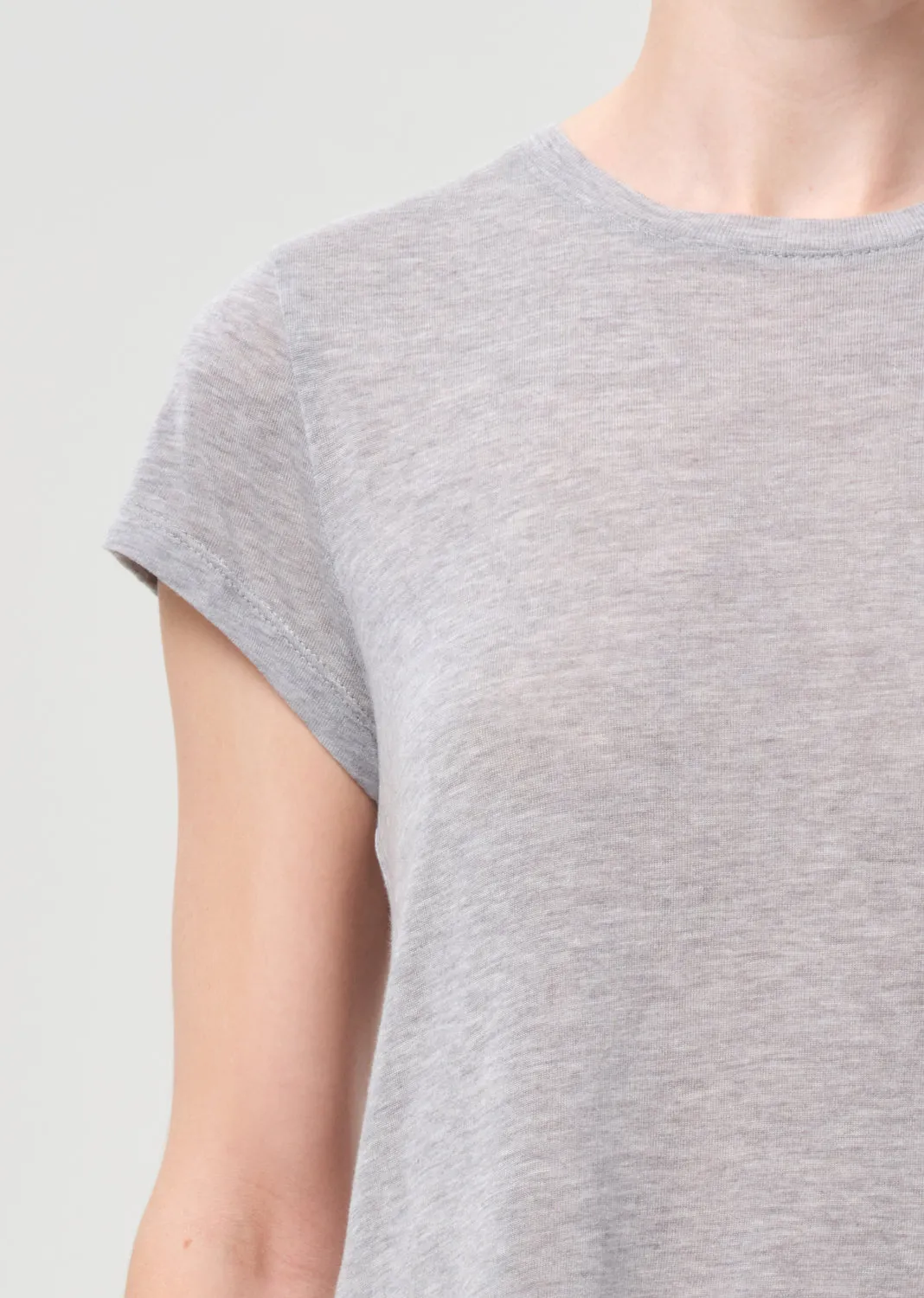Adine Shrunken Tee in Grey Heather sold by Agolde product image thumbnail 5