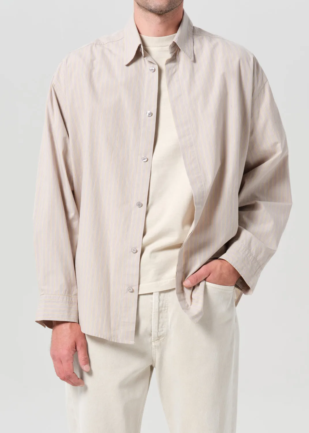 Roy Shirt in Beaudry Stripe sold by Agolde product image thumbnail 3