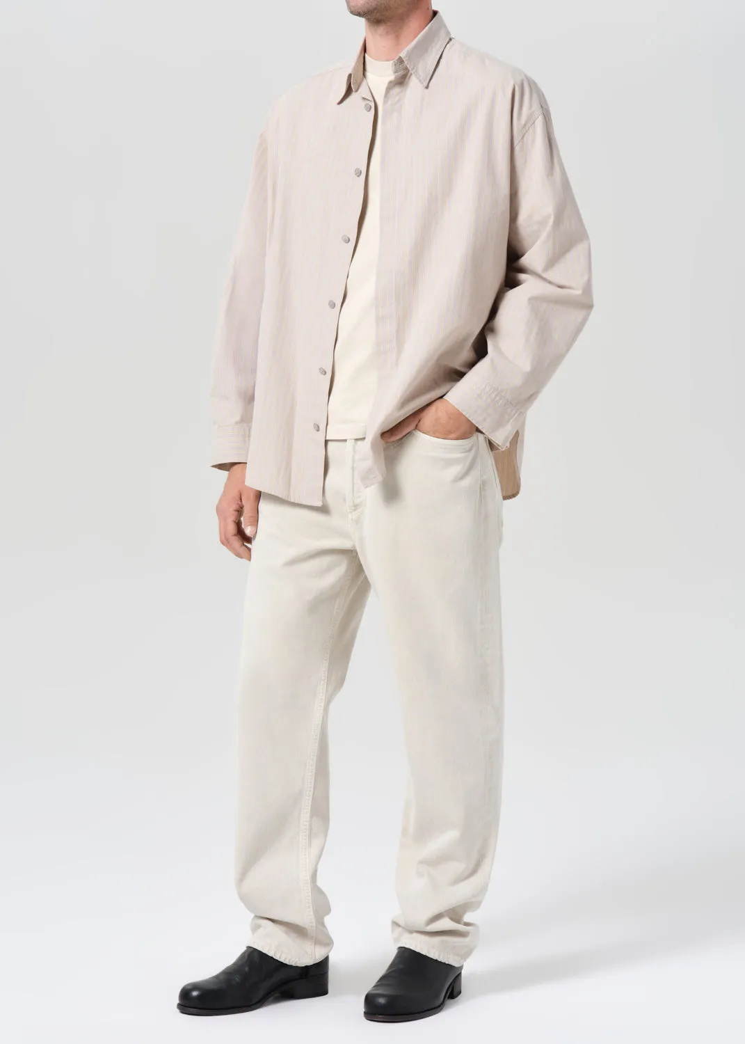 Roy Shirt in Beaudry Stripe sold by Agolde product image thumbnail 5