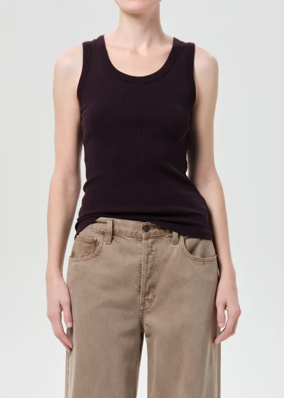 Poppy Tank in Eggplant made by Agolde