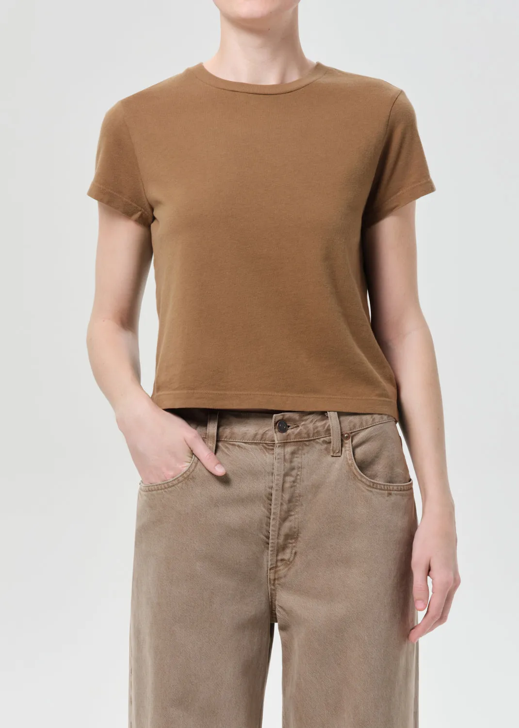 Adine Shrunken Tee in Hamoa sold by Agolde