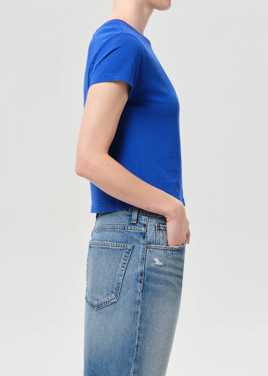 Adine Shrunken Tee in Cobalt sold by Agolde product image thumbnail 3