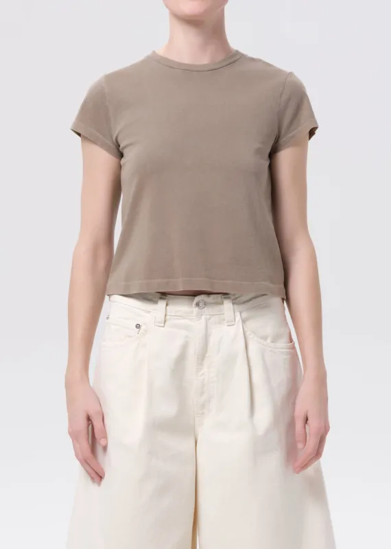 Adine Shrunken Tee in Trail made by Agolde